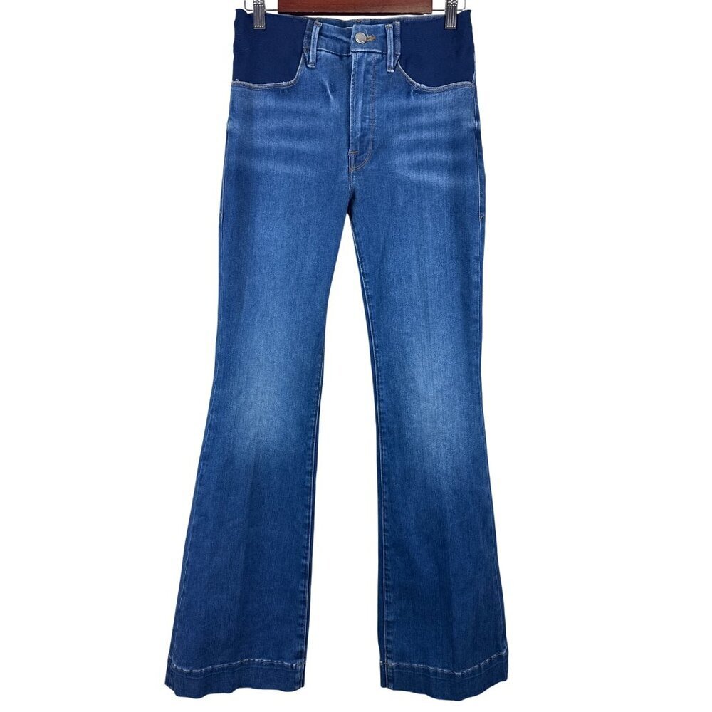 Good American Women's Jeans Wide Leg Denim Blue Modified Materinity Size 2
